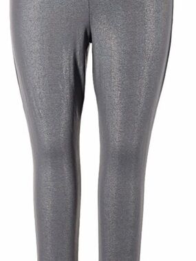 Torrid Shiny Shimmer Metallic Gray Signature Waist Leggings 2X 18/20 NWOT